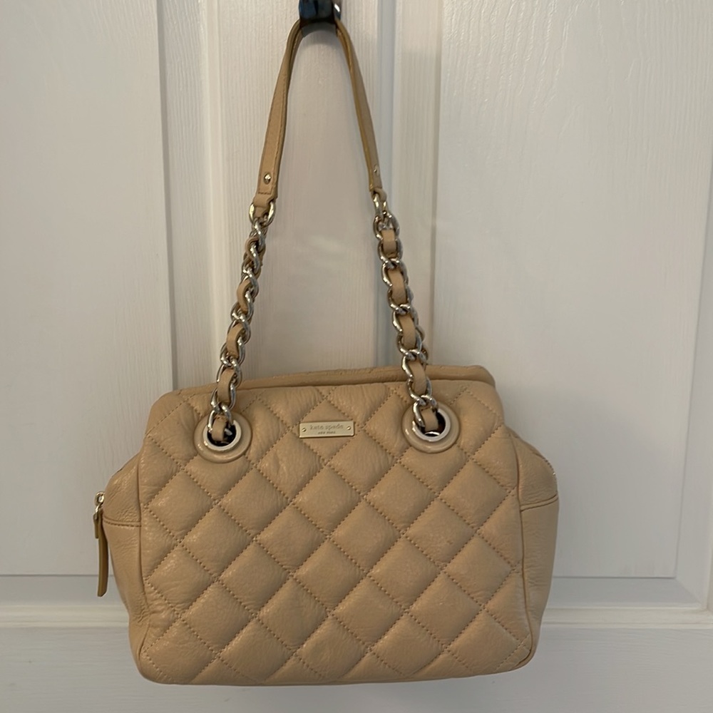 Kate Spade Cream Quilted leather handbag. - Picture 9 of 14